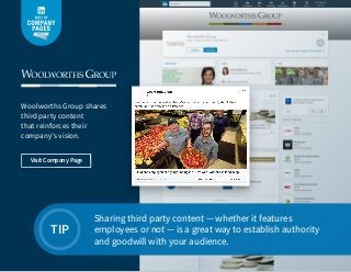 Sharing third party content — whether it features
employees or not — is a great way to establish authority
and goodwill wi...